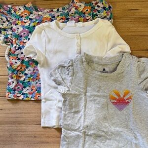 GAP Kids Floral, White, and Gray Tee Set